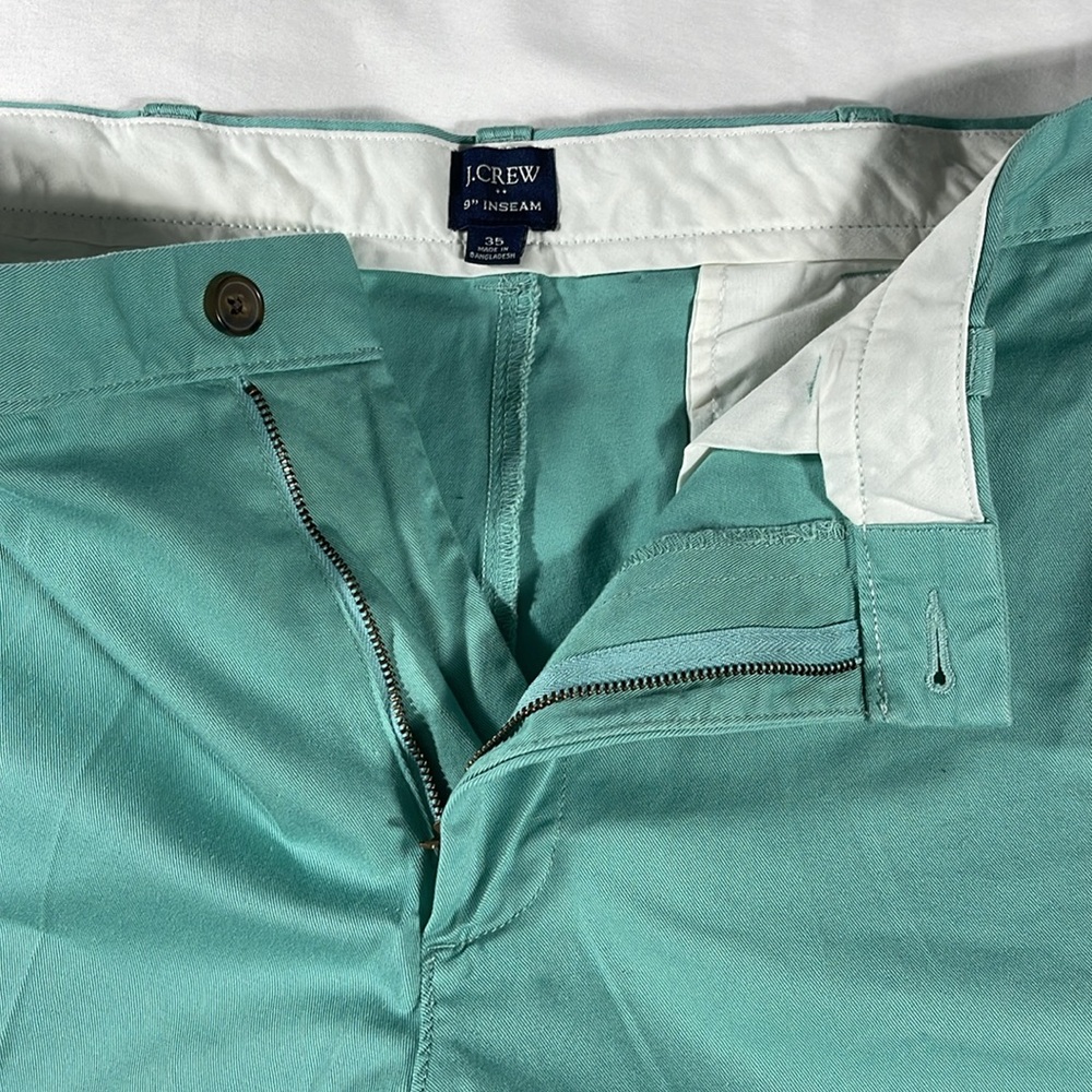 J. Crew Mens Shebert Green Basic Flat Front 9" In… - image 5